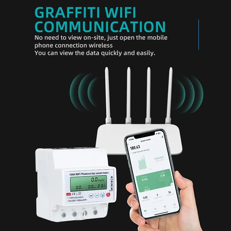 4P 1-100A WiFi Photovoltaic Sm - đánh giá và giá Energy Monitor Meter